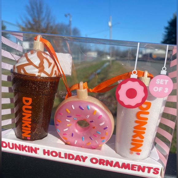 New Dunkin Doughnuts π© Trio Ornament Set Christmas π 2025 - Picture 2 of 7